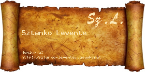 Sztanko Levente névjegykártya